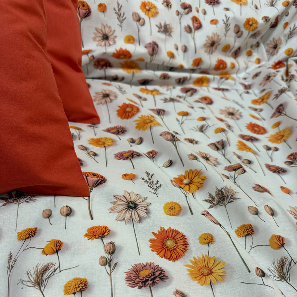 Lenjerie de pat florală 18 – detaliu material