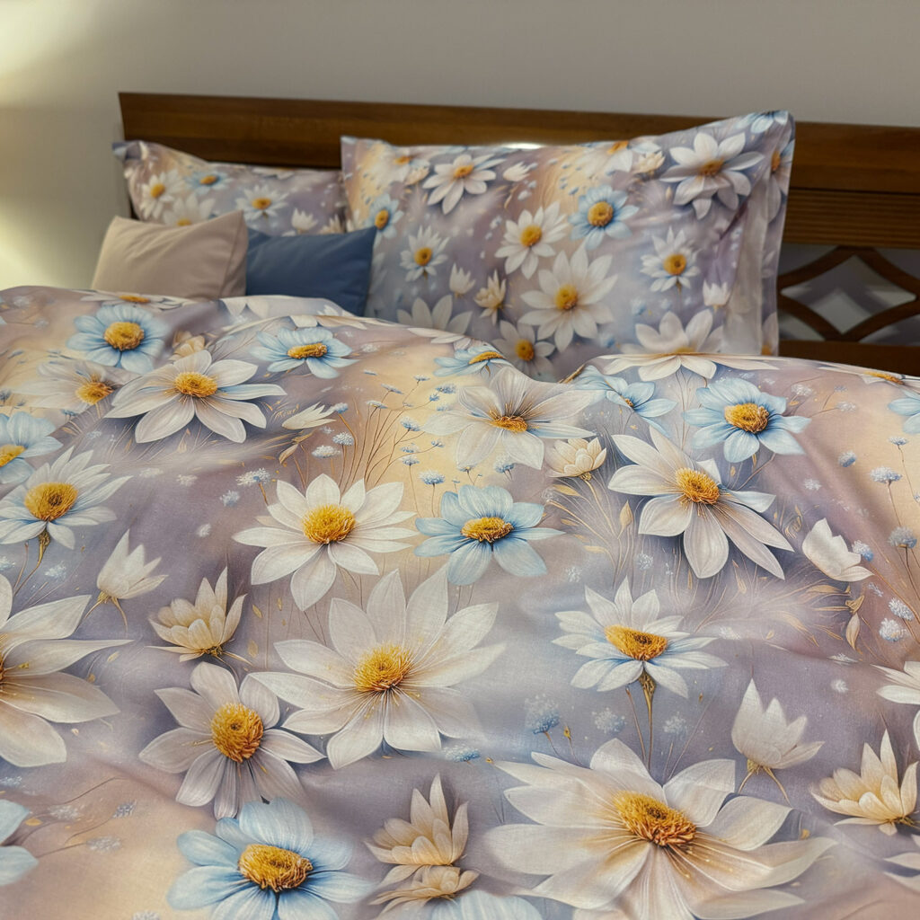 Lenjerie de pat florală 20 – detaliu material