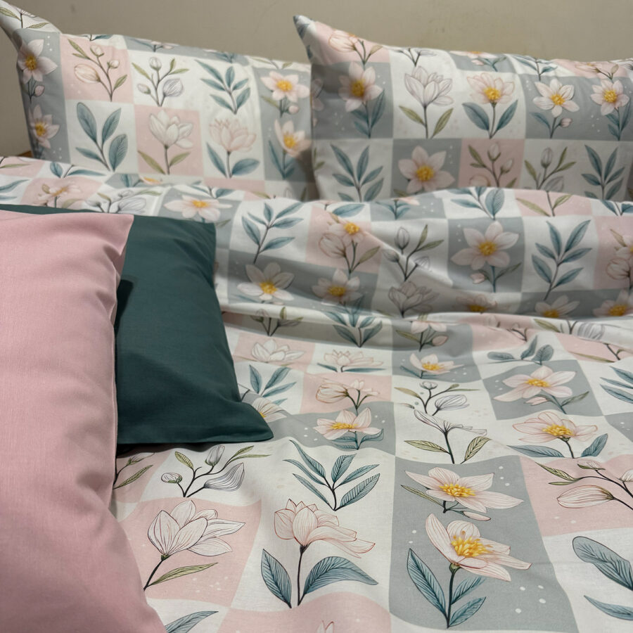 Lenjerie de pat florală 33 – detaliu material